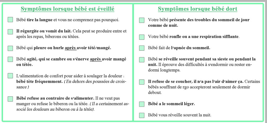 reconnaitre le rgo de bébé