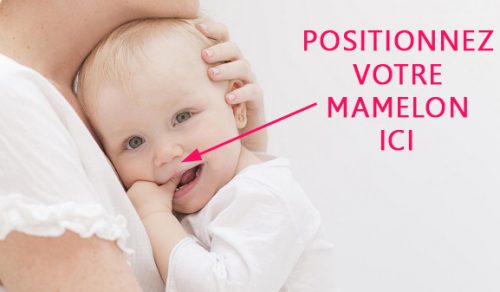 position du mamelon pour réussir la prise du sein
