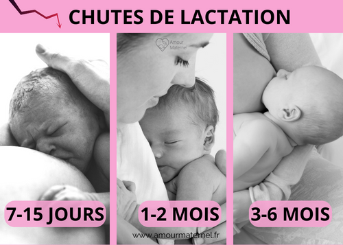 baisse de lactation 15 jours 1-6 mois